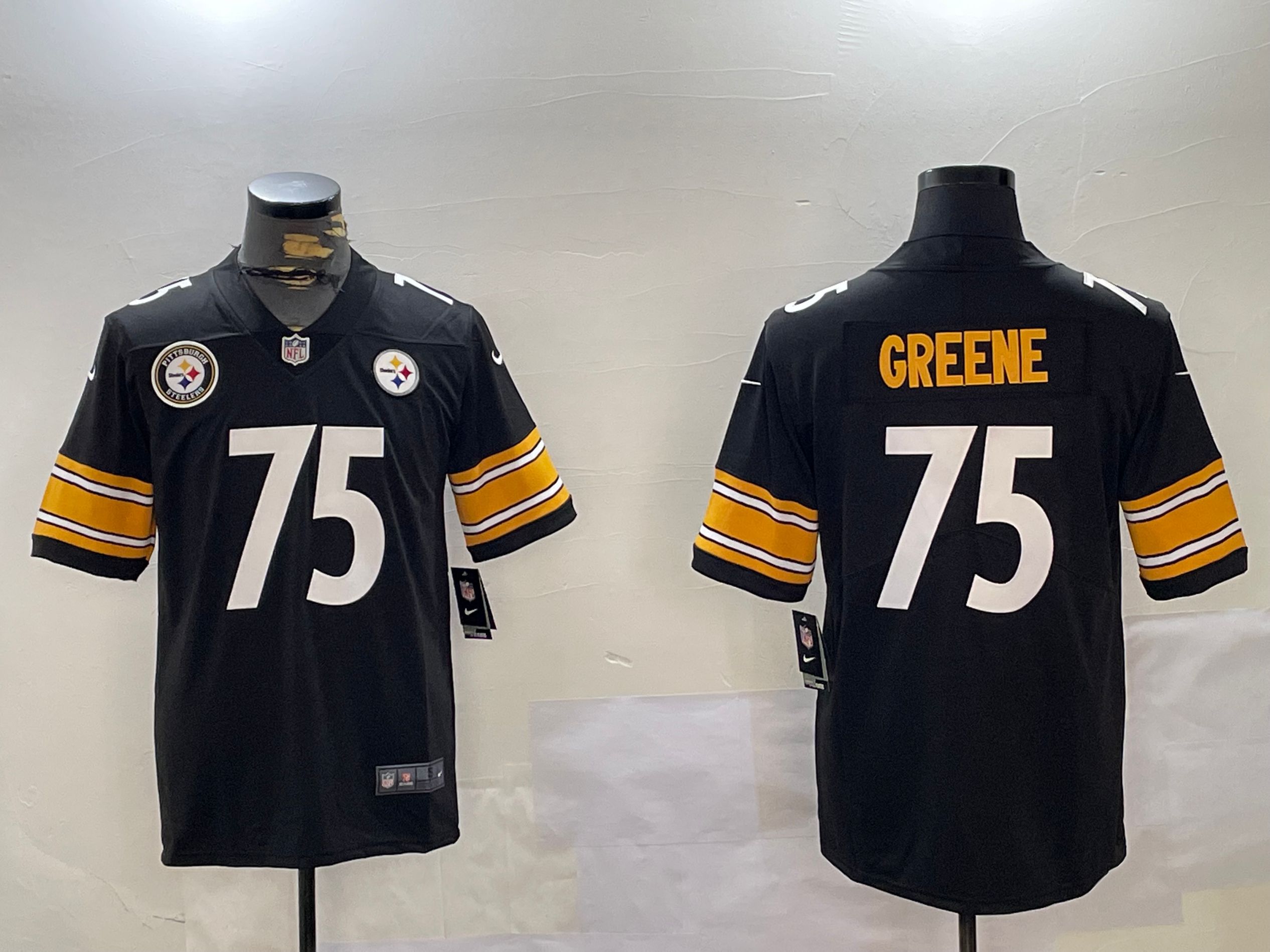 Men Pittsburgh Steelers #75 Greene Black 2024 Nike Limited NFL Jersey style 5